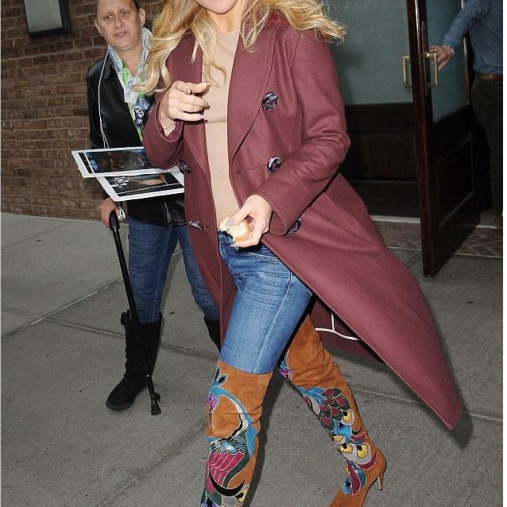 Brian Atwood Tan Suede Biba Peacock Boots